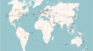 Map showing how dengue spread from local to global health risk.