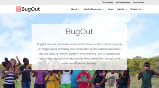 british virgin islands zika prevention program bugoutbvi, image of website homepage..