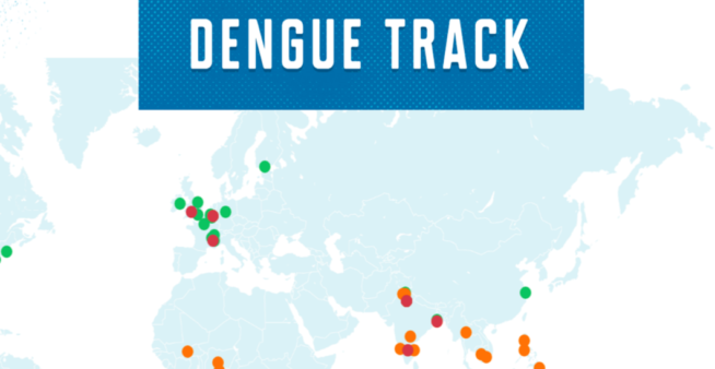 Image showing graphics from the disease monitoring system, Dengue Track.