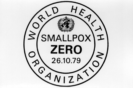 image of a logo for a vaccine confidence campaign for small pox.