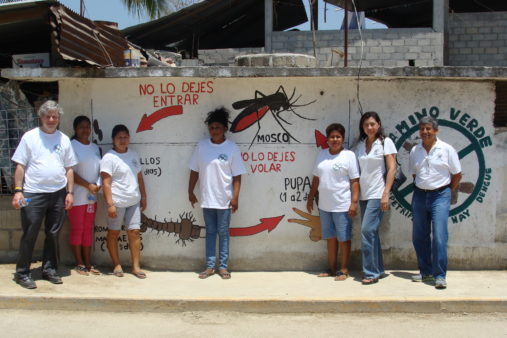 Image of students involved with active dengue surveillance in Mexico