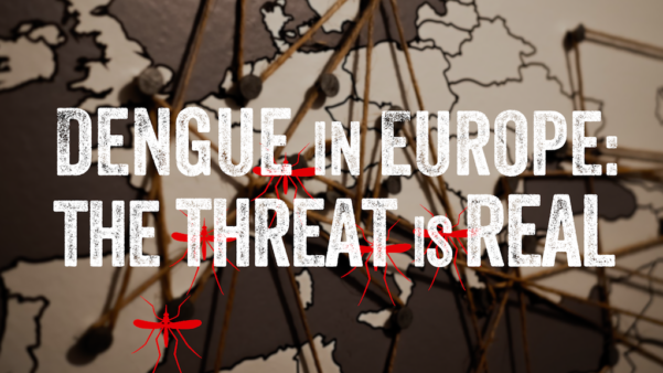 May of Europe covered by text reading, 'Dengue in Europe: the threat is real'