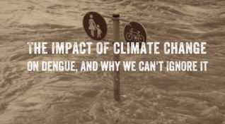 Image of a flooded street with text overlay reading, the impact of climate change and why we can't ignore it.