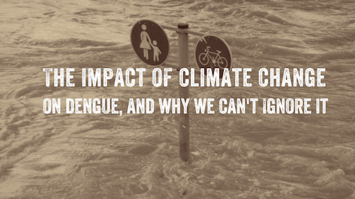 Image of a flooded street with text overlay reading, the impact of climate change and why we can't ignore it.