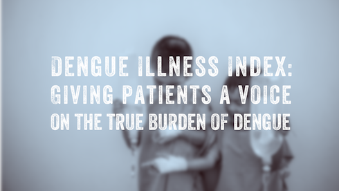 Image with text about the Dengue Illness Index with two children being treated for an infection with iv drips.