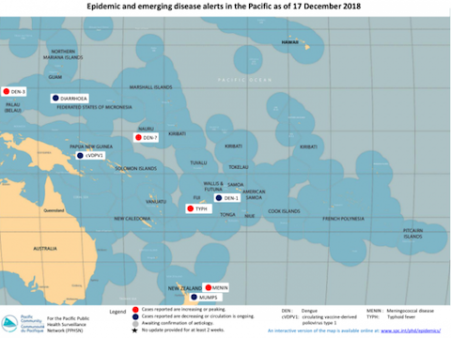 dengue season outbreaks. Map of Asia Pacific showing dengue activity.